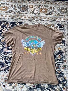 Van Halen Tour of the World 1984 Short Sleeve Tee - Brown